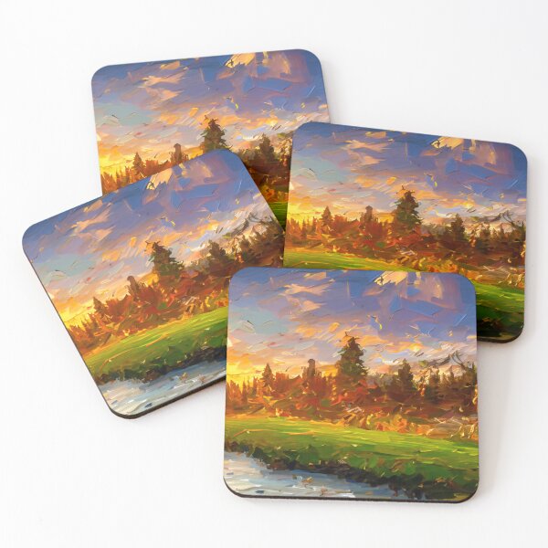 Item preview, Country River Sunset designed and sold by ArtFactoryAI.