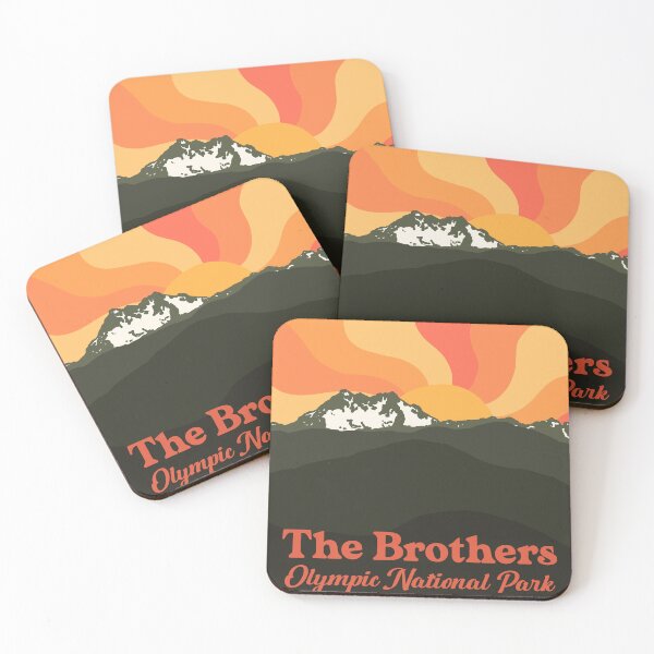 Item preview, The Brothers Olympic National Park green and orange designed and sold by climboncowgirl.