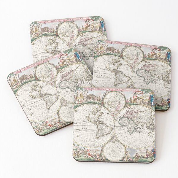 Item preview, Nova orbis historical world map Frederik de Wit designed and sold by Mauswohn.