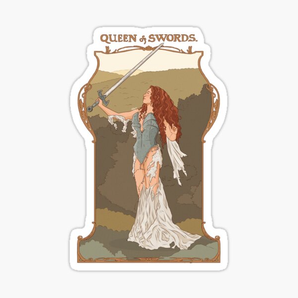 Item preview, queen of swords tarot designed and sold by Mawlibella.