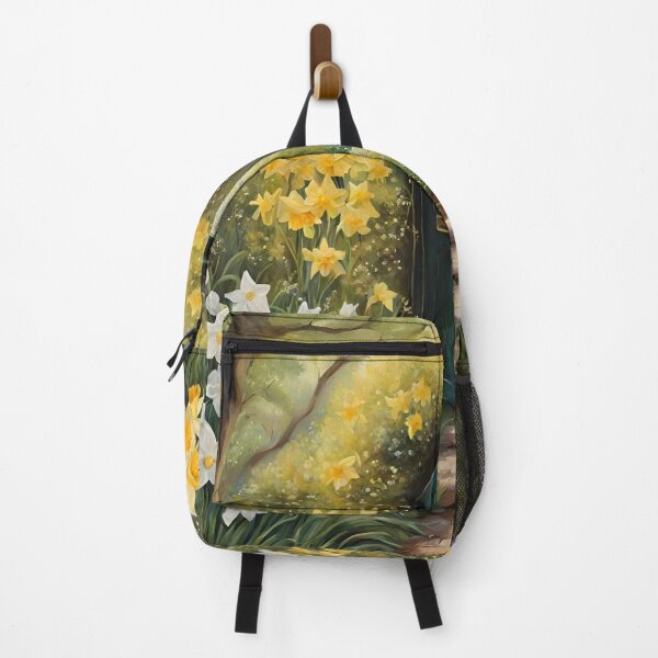 Item preview, March Birthflower Daffodil in a Secret Garden - Magical Wall Art, Pillow, or Shower Curtain designed and sold by CottageGingham.