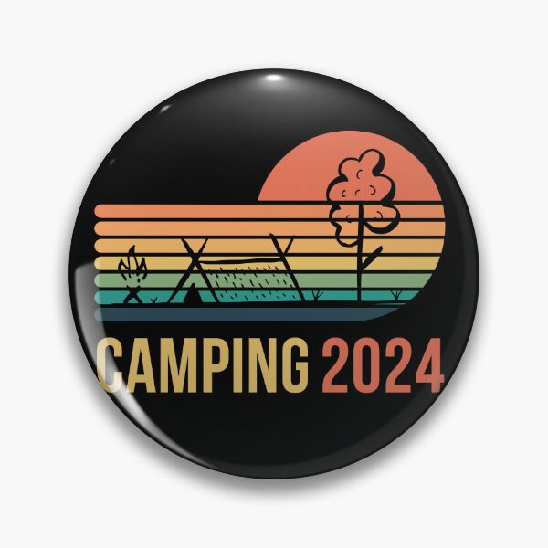 Item preview, Camping 2024 Sticker Magnet Button Pin designed and sold by Lotta Wanderlove.