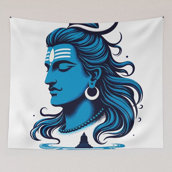 Item preview, Lord Shiva Face Blue designed and sold by CyberWindow.