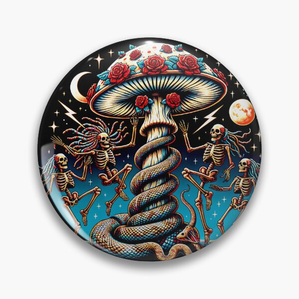 Item preview, Dreadhead Skulls Trippin' Around the Giant Shroom designed and sold by HippieFarms11.