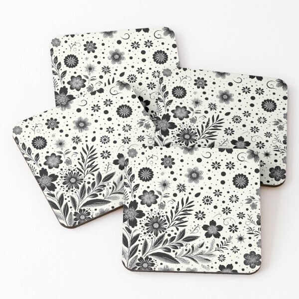 Item preview, Black and White  Floral Pattern designed and sold by GraphicsClub.