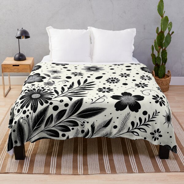 Item preview, Black and White Floral Pattern designed and sold by GraphicsClub.
