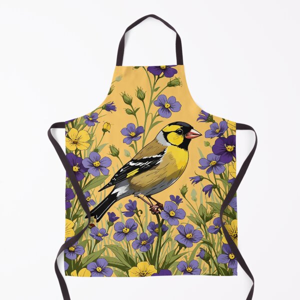 Item preview, A New Jersey Eastern Goldfinch Surrounded By Common Violet Flowers designed and sold by taiche.
