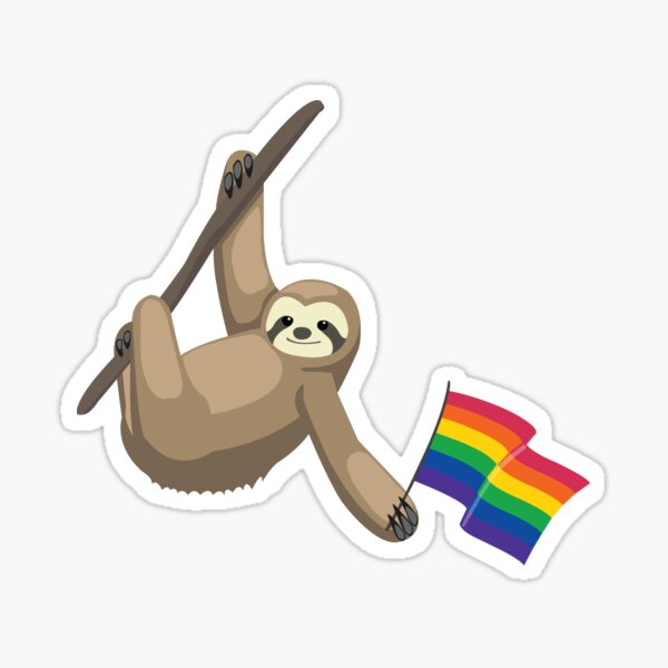Item preview, Sloth with Rainbow flag designed and sold by SuppaJayy.