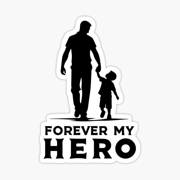 Item preview, Forever My Hero | Father and Child Silhouette Design designed and sold by Lobory.