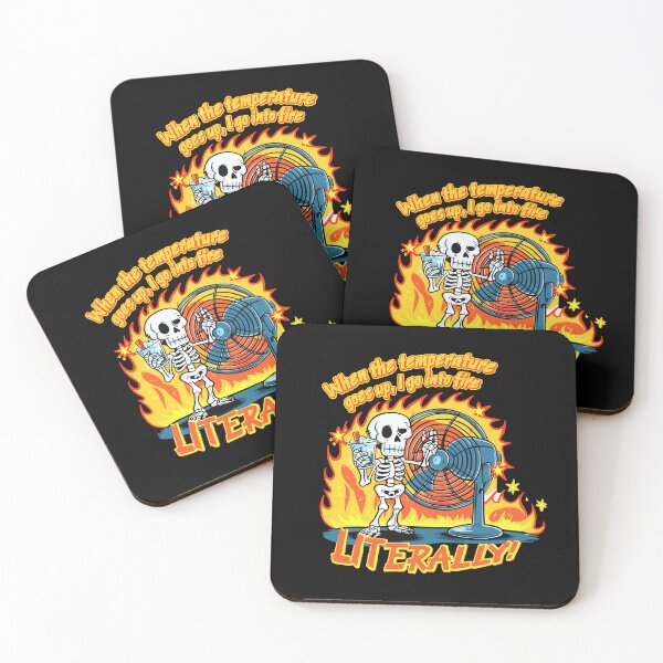 Item preview,  Skeleton with Cold Water by Fan - Funny "Into the Fire" Art with Quote designed and sold by BNCH44.