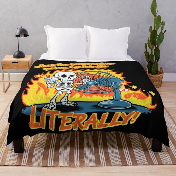 Item preview,  Skeleton with Cold Water by Fan - Funny "Into the Fire" Art with Quote designed and sold by BNCH44.