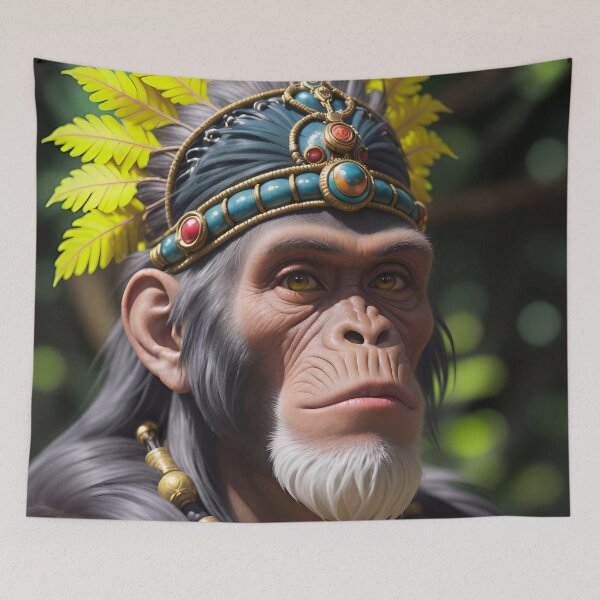 Item preview, Native Monkey Warrior Chief designed and sold by TheArtOfPat.