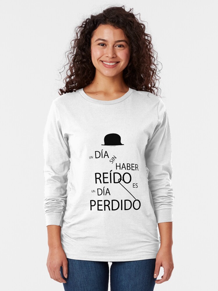 Vista alternativa de Camiseta de manga larga Un día sin haber reído es un día perdido, Charlot