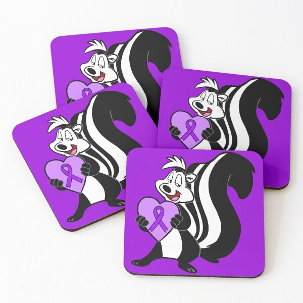 Item preview, Skunk Holding Awareness Ribbon Heart (Purple) designed and sold by CaitlynConnor.