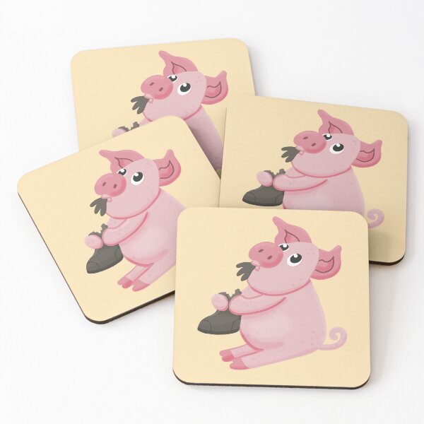 Item preview, Pink Pig Eating a Boot designed and sold by Catphonesoup.