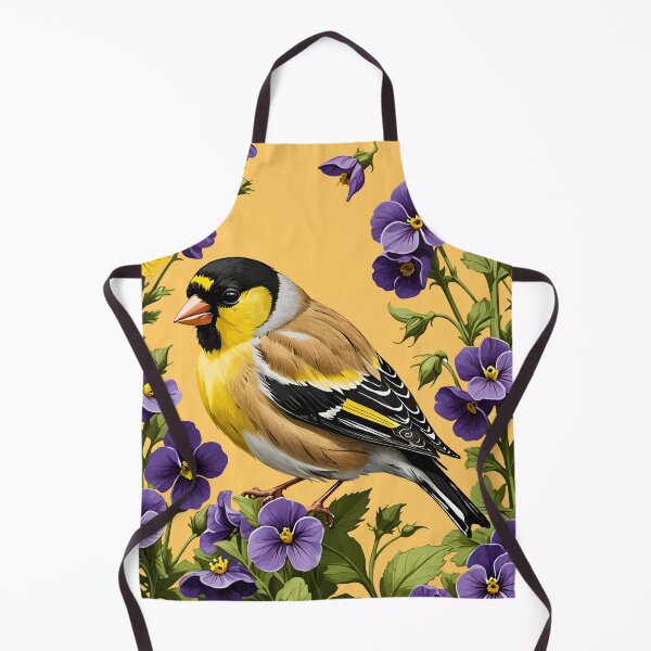 Item preview, New Jersey Eastern Goldfinch Surrounded By Common Violet Flowers 2 designed and sold by taiche.