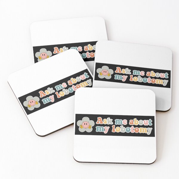 Item preview, Ask Me About My Lobotomy Funny Retro Flower Bumper designed and sold by BUMPER-STICKERS.