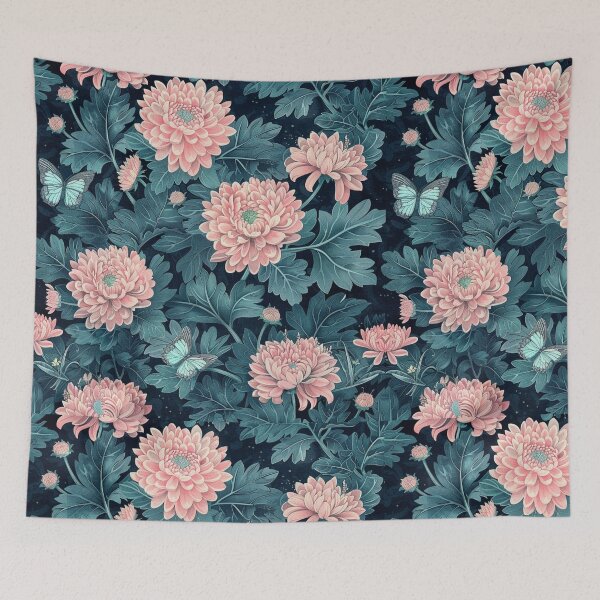 Artikelvorschau, Rosa Chrysanthemen-Muster entworfen und verkauft von NicolasGlowArt.
