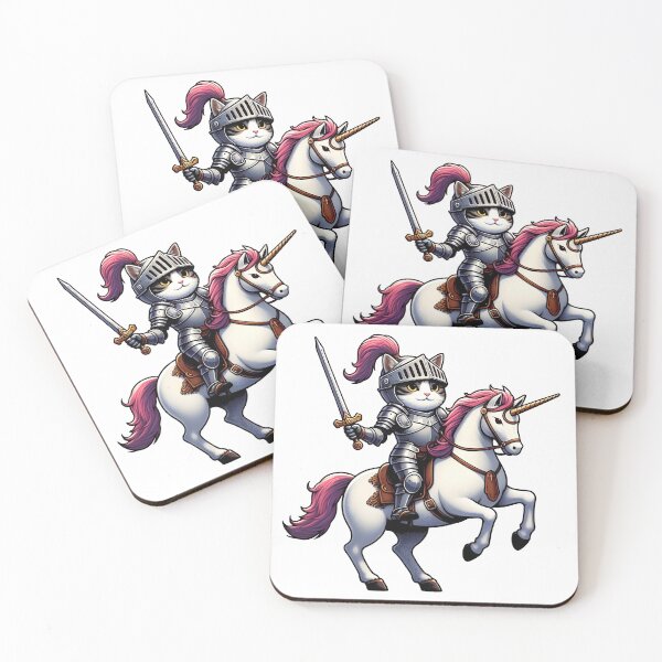 Item preview, Cat knight riding a unicorn Funny Cat for Men Women designed and sold by tharika wiangkal.