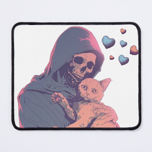 Item preview, The Death Cuddling his Cat Cute Gift Idea designed and sold by Samanthi007.