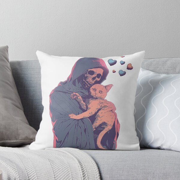 Item preview, The Death Cuddling his Cat Cute Gift Idea designed and sold by Samanthi007.