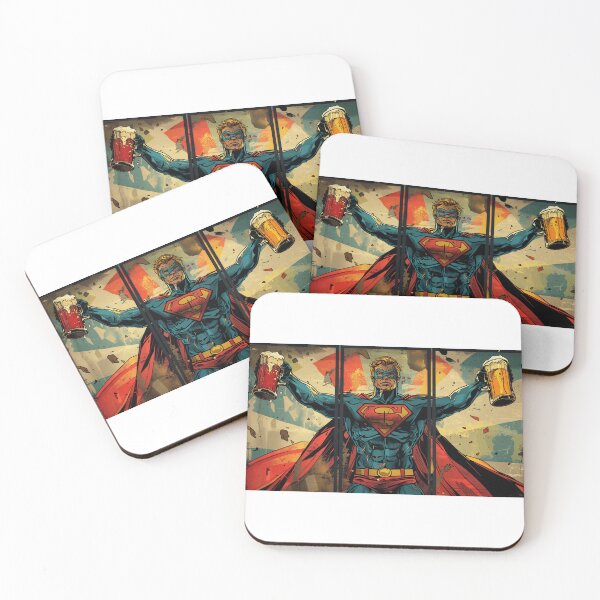 Item preview, Superhero toasting with beer mugs designed and sold by palmyst.