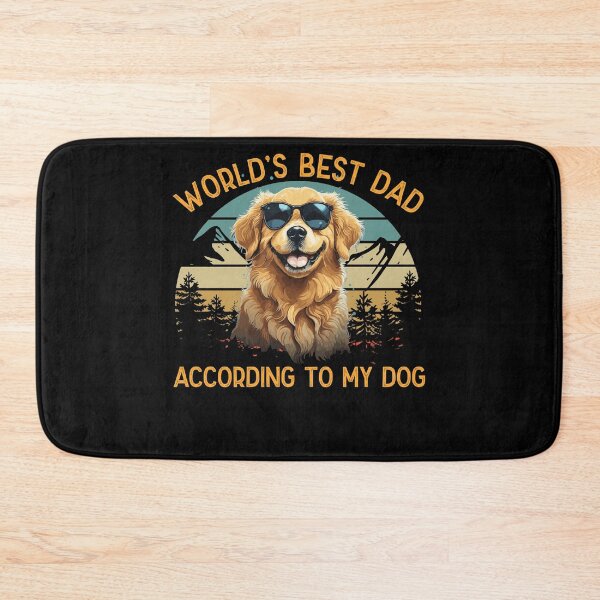 Item preview, World Best Dog Dad Golden Retriever Funny designed and sold by LuminOrb.