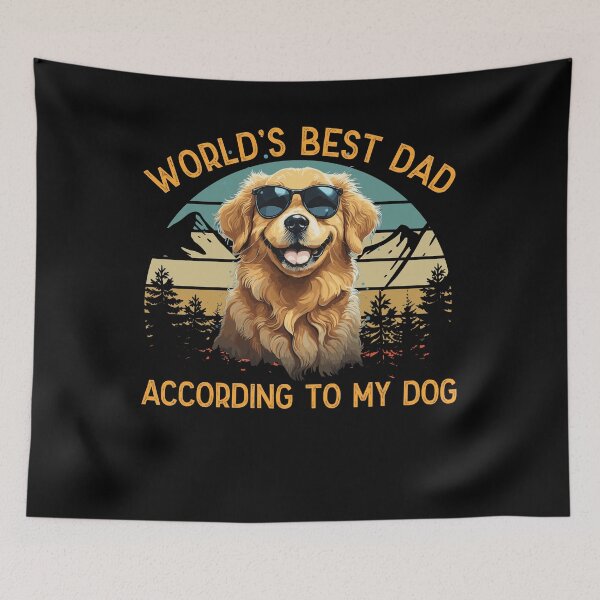 Item preview, World Best Dog Dad Golden Retriever Funny designed and sold by LuminOrb.