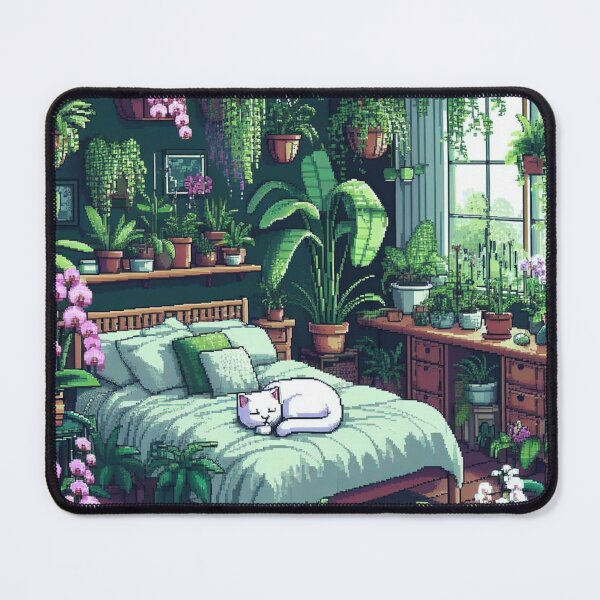 Artikelvorschau, Pixel Art Interiors – Grünes Schlafzimmer entworfen und verkauft von RetroRuins.