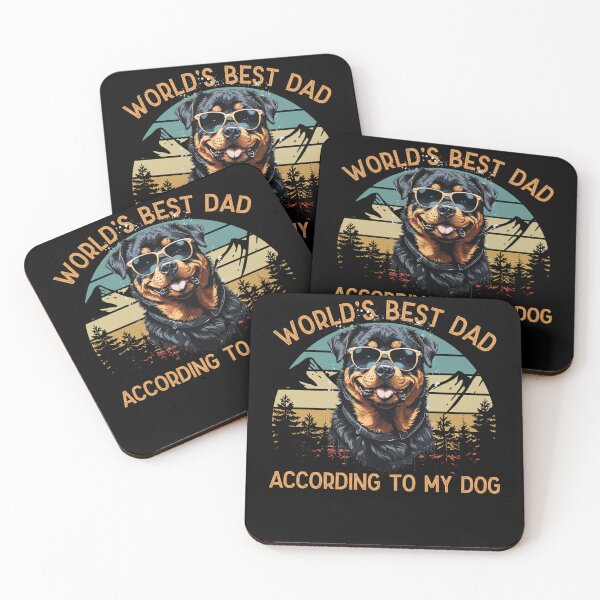 Item preview, World Best Dog Dad Rottweiler Funny Motifs designed and sold by LuminOrb.