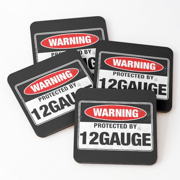 Artikelvorschau, Warning Sign Protected by 12 Gauge entworfen und verkauft von borntactical.