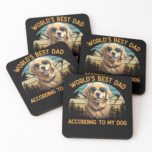 Item preview, World Best Dog Dad Golden Retriever Funny designed and sold by LuminOrb.