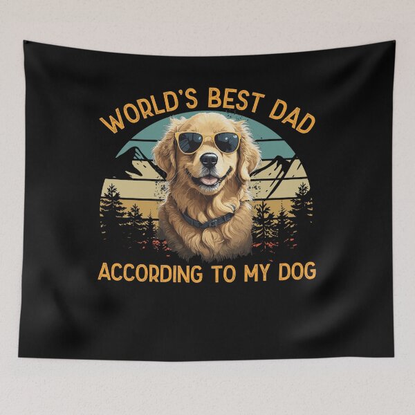 Item preview, World Best Dog Dad Golden Retriever Funny designed and sold by LuminOrb.