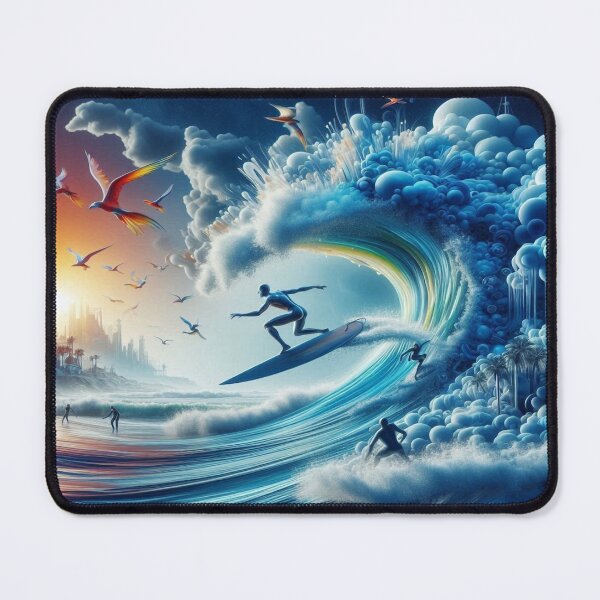 Item preview, Surfing, waves, sea, ocean, sun, sport, swimming, board, leisure, sensation, adrenaline, Hawaii, birds, trees designed and sold by Redbdon.