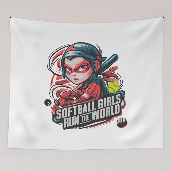 Item preview, Softball Girls Ninja Ukiyo-E - Softball Lovers designed and sold by ViktoonShirts.
