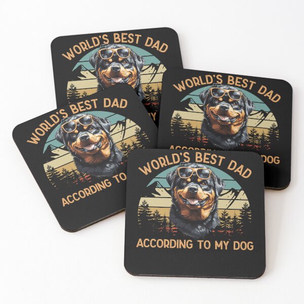 Item preview, World Best Dog Dad Rottweiler Funny Motifs designed and sold by LuminOrb.