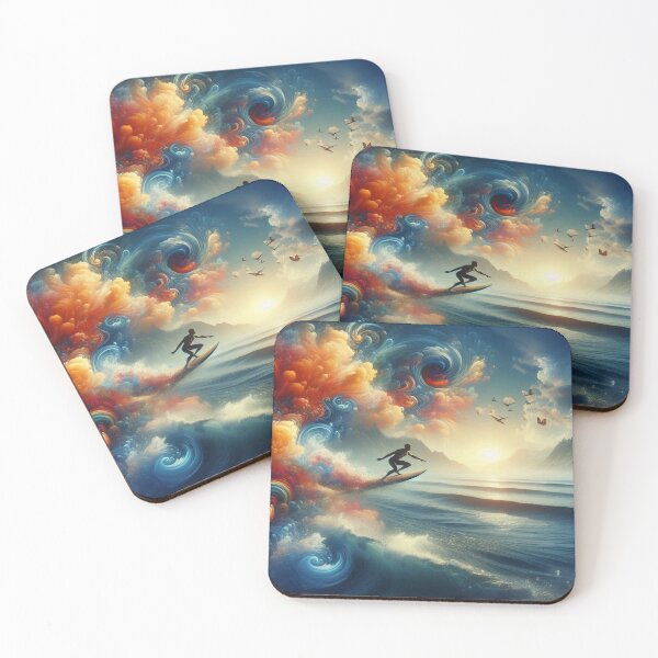 Item preview, Surf, waves, sea, ocean, sun, sport, swimming, board, leisure, sensation, adrenaline, birds, mountain, clouds, Hawaii, colors, art designed and sold by Redbdon.
