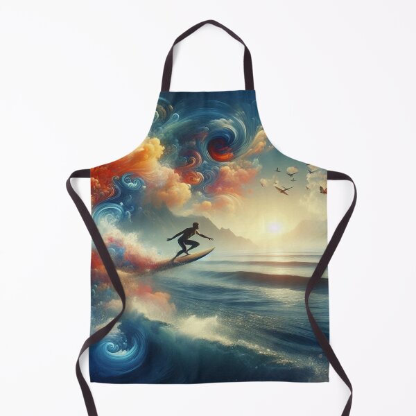 Item preview, Surf, waves, sea, ocean, sun, sport, swimming, board, leisure, sensation, adrenaline, birds, mountain, clouds, Hawaii, colors, art designed and sold by Redbdon.