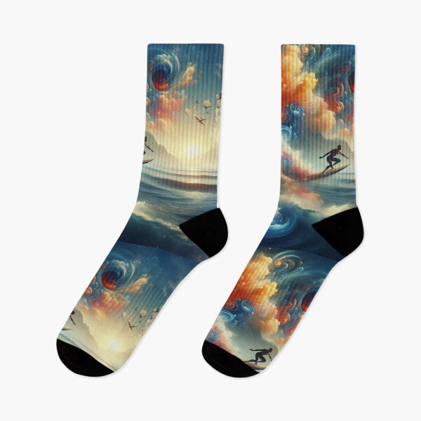 Item preview, Surf, waves, sea, ocean, sun, sport, swimming, board, leisure, sensation, adrenaline, birds, mountain, clouds, Hawaii, colors, art designed and sold by Redbdon.