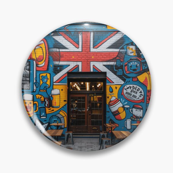 Item preview, Vibrant pub mural with Union Jack designed and sold by palmyst.