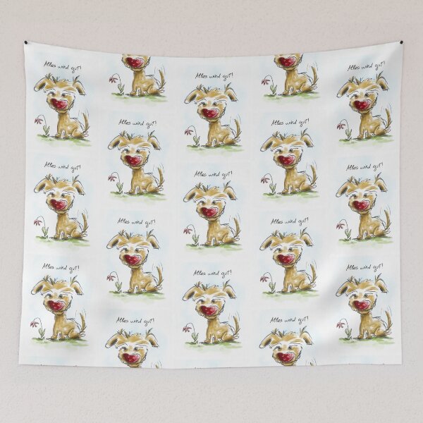 Item preview, Heart Noses: Everything will be fine! (Dog with flower) designed and sold by kasperskonfetti.