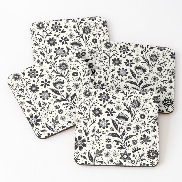 Item preview, Black and White Floral Pattern designed and sold by GraphicsClub.