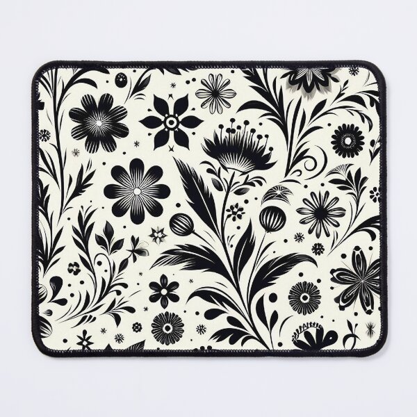 Item preview, Black and White Floral Pattern designed and sold by GraphicsClub.