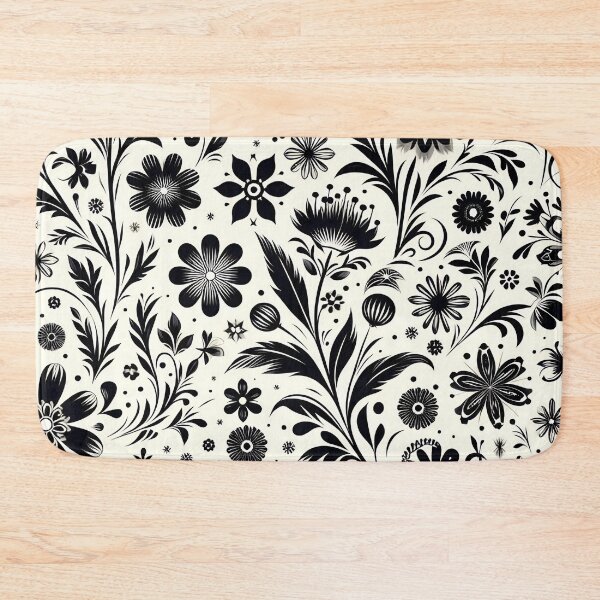 Item preview, Black and White Floral Pattern designed and sold by GraphicsClub.