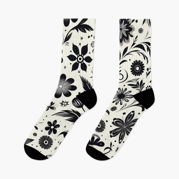 Item preview, Black and White Floral Pattern designed and sold by GraphicsClub.