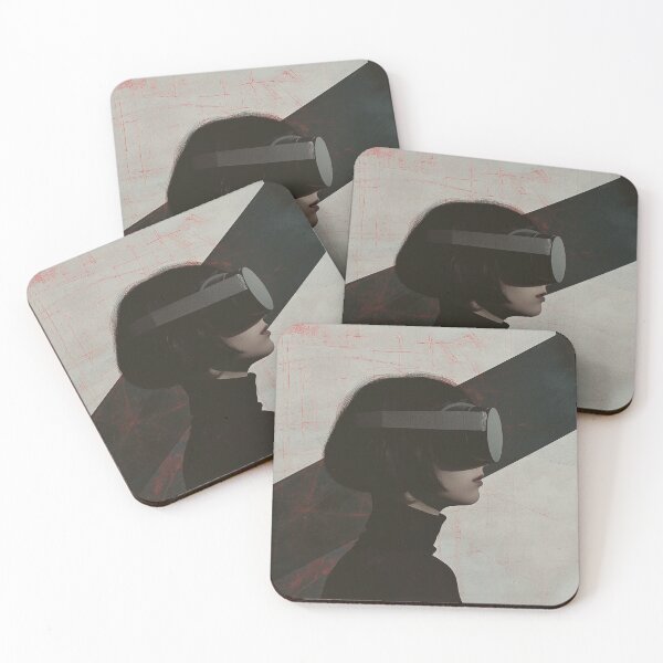 Item preview, Virtual Vision: Futuristic Cyberpunk Portrait with Minimalist Design designed and sold by my-moody-place.