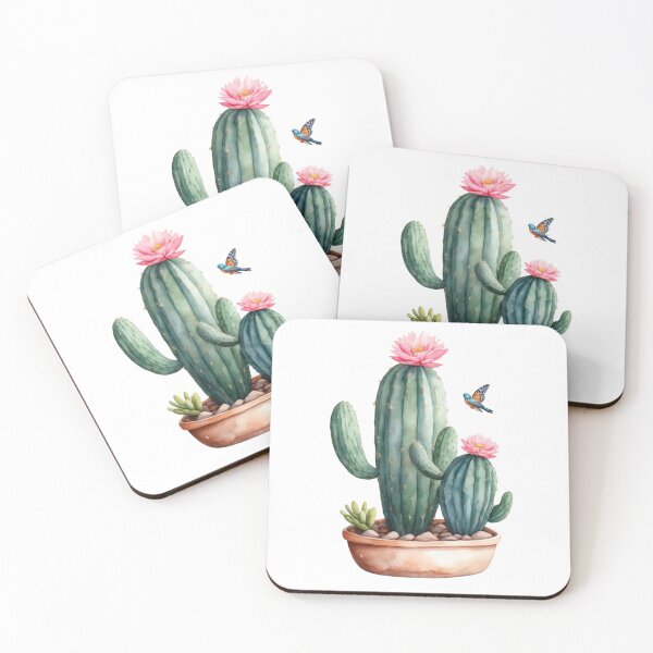 Item preview, Cute Cactus, flower, bird designed and sold by RoseAIArtRhythm.