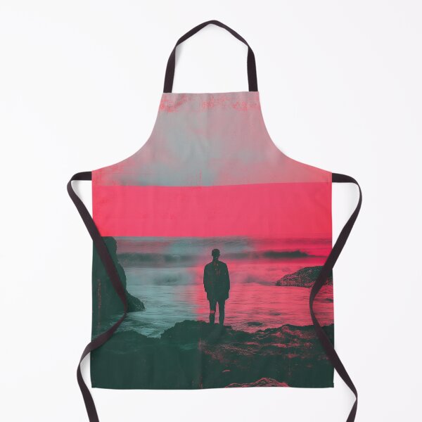 Item preview, Neon Dreams: Surreal Glitch Art with Beach Silhouette designed and sold by my-moody-place.