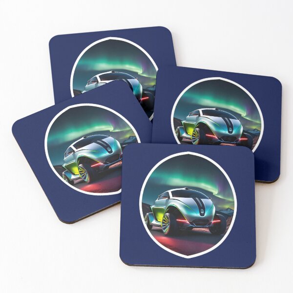 Item preview, Futuristic Electric Car Under The Northern Lights designed and sold by TheArtOfPat.