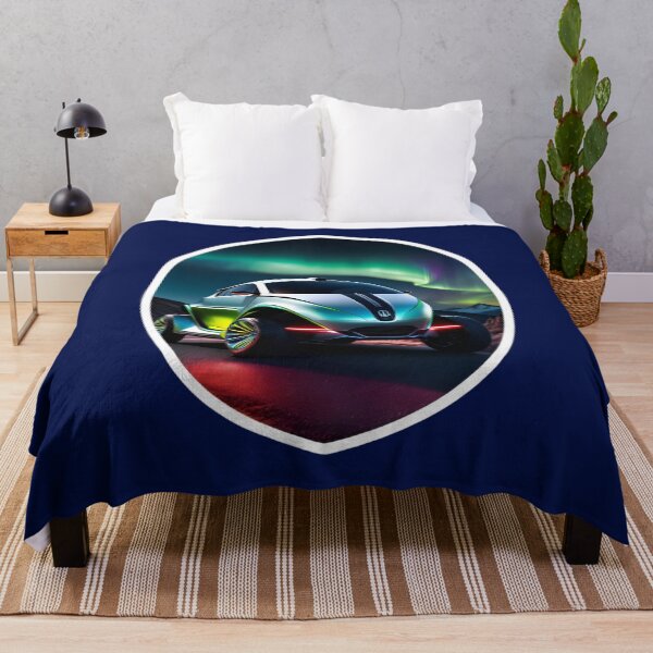 Item preview, Futuristic Electric Car Under The Northern Lights designed and sold by TheArtOfPat.